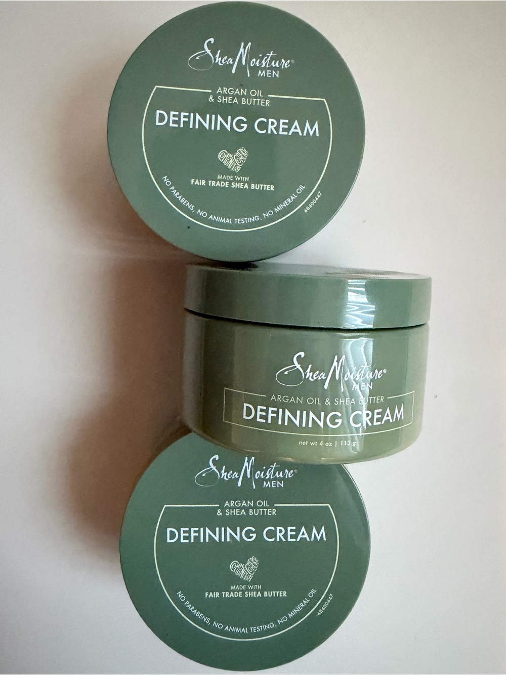 (3) Shea Moisture Men Defining Cream Argan Oil & Shea Butter, 4 oz each NEW